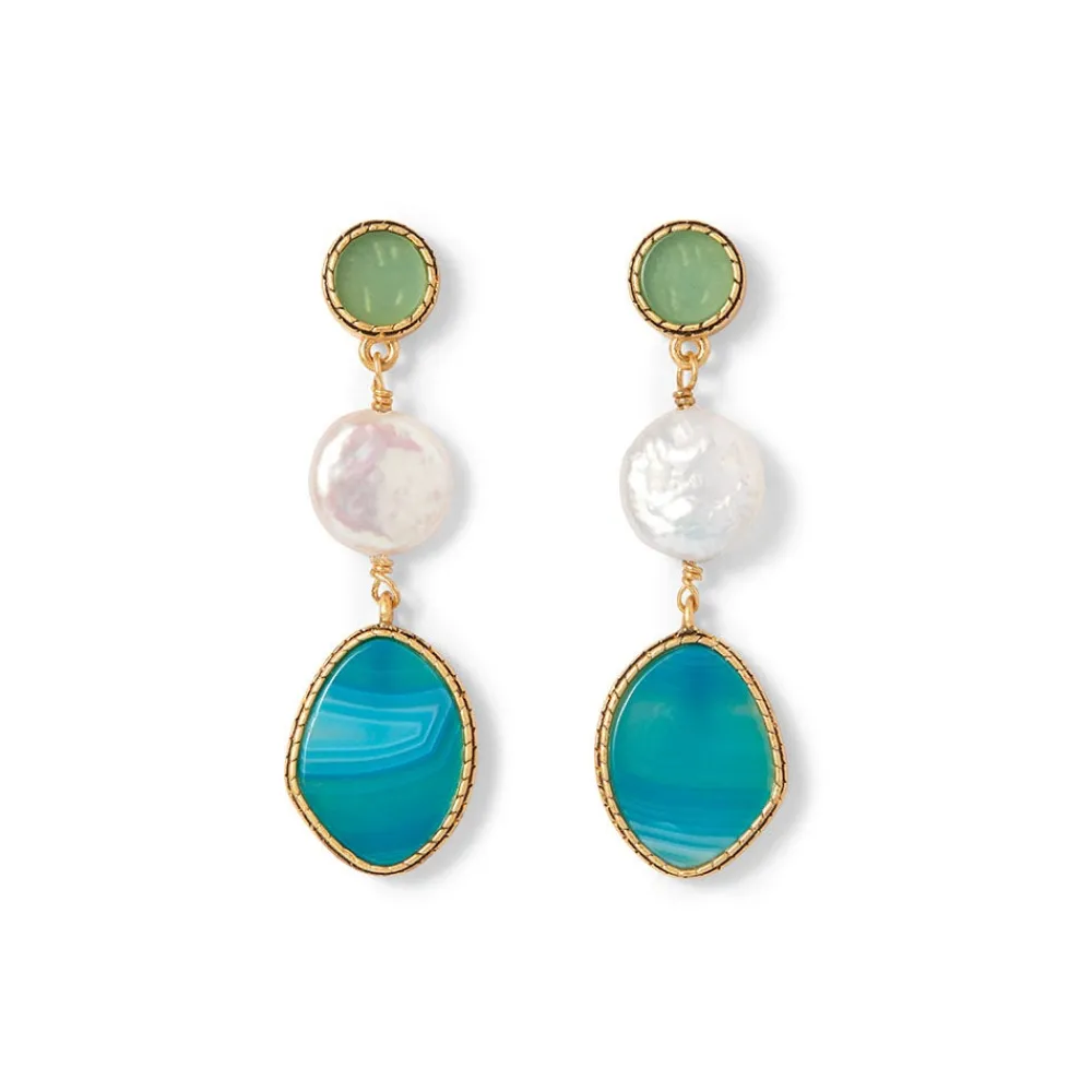 Earrings^The Met Store Ancient Mixed Motifs Glass Triple-Drop Earrings