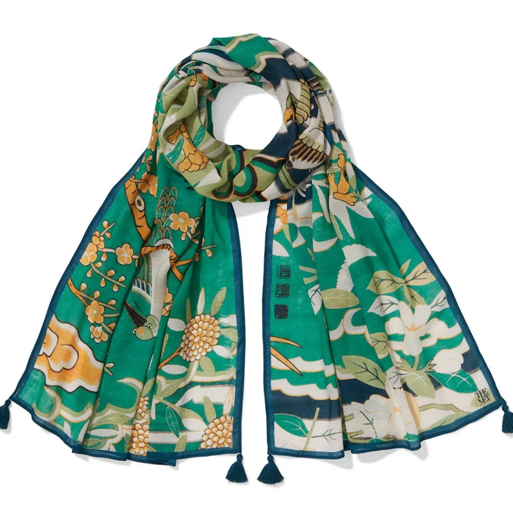 Scarves & Wraps^The Met Store Ming Birds and Flowering Branches Oversize Oblong Scarf