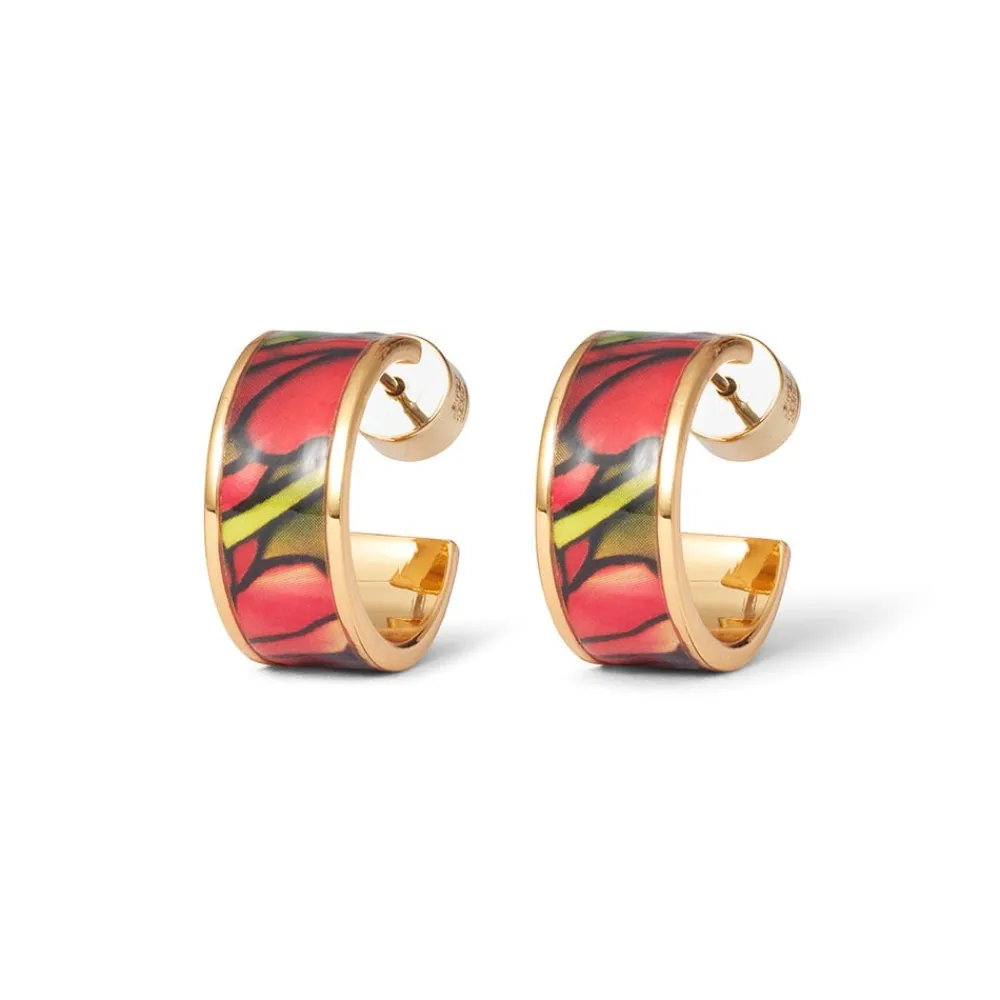 Earrings^The Met Store Favrile Tulip Enamel Hoop Earrings