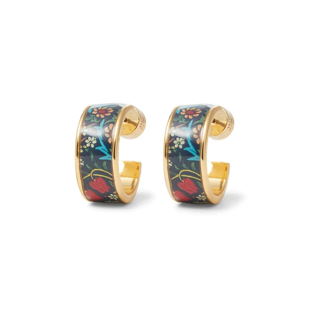 Earrings^The Met Store William Morris Blackthorn Enamel Hoop Earrings