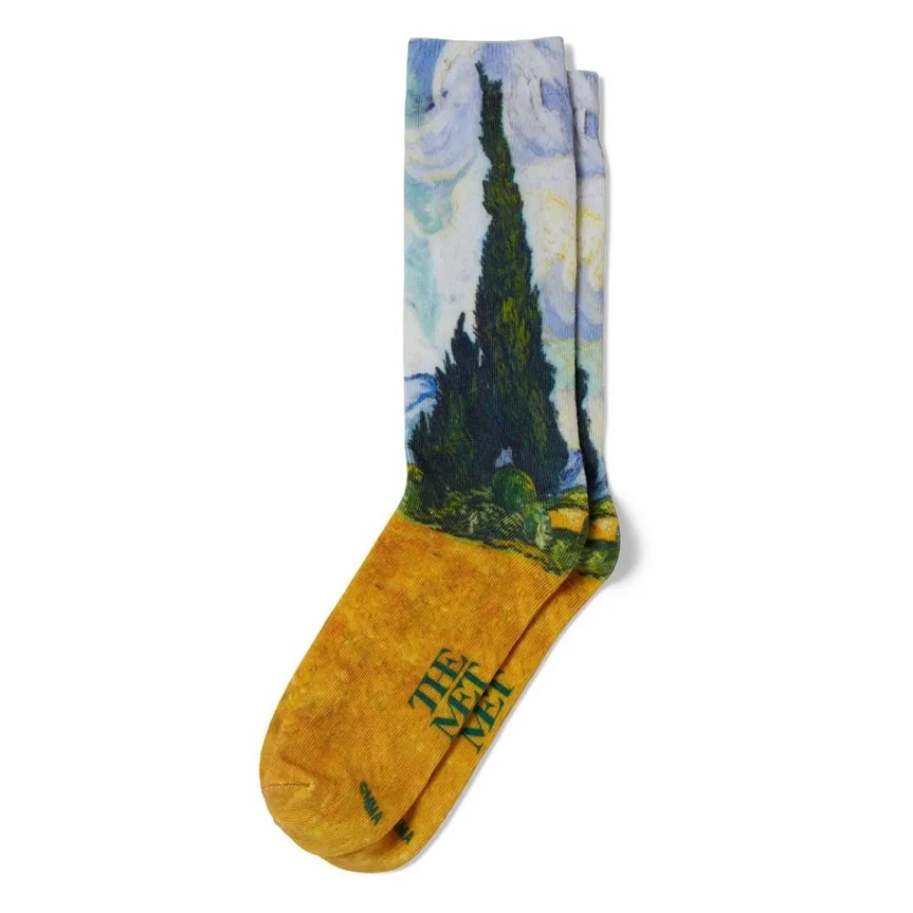 Small Accessories^The Met Store Van Gogh Wheat Field with Cypresses Men's Socks