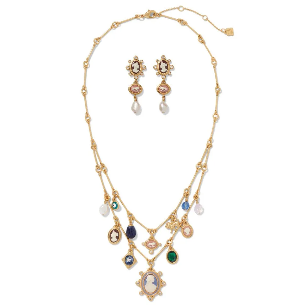 Jewelry Sets^The Met Store European Cameo Charm Necklace and Drop Earrings Set