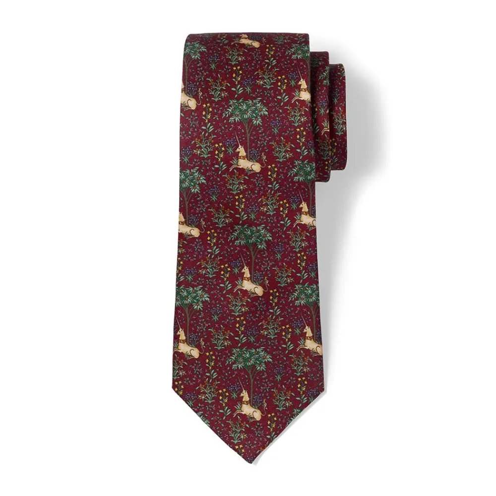 Small Accessories^The Met Store Unicorn in a Garden Silk Necktie