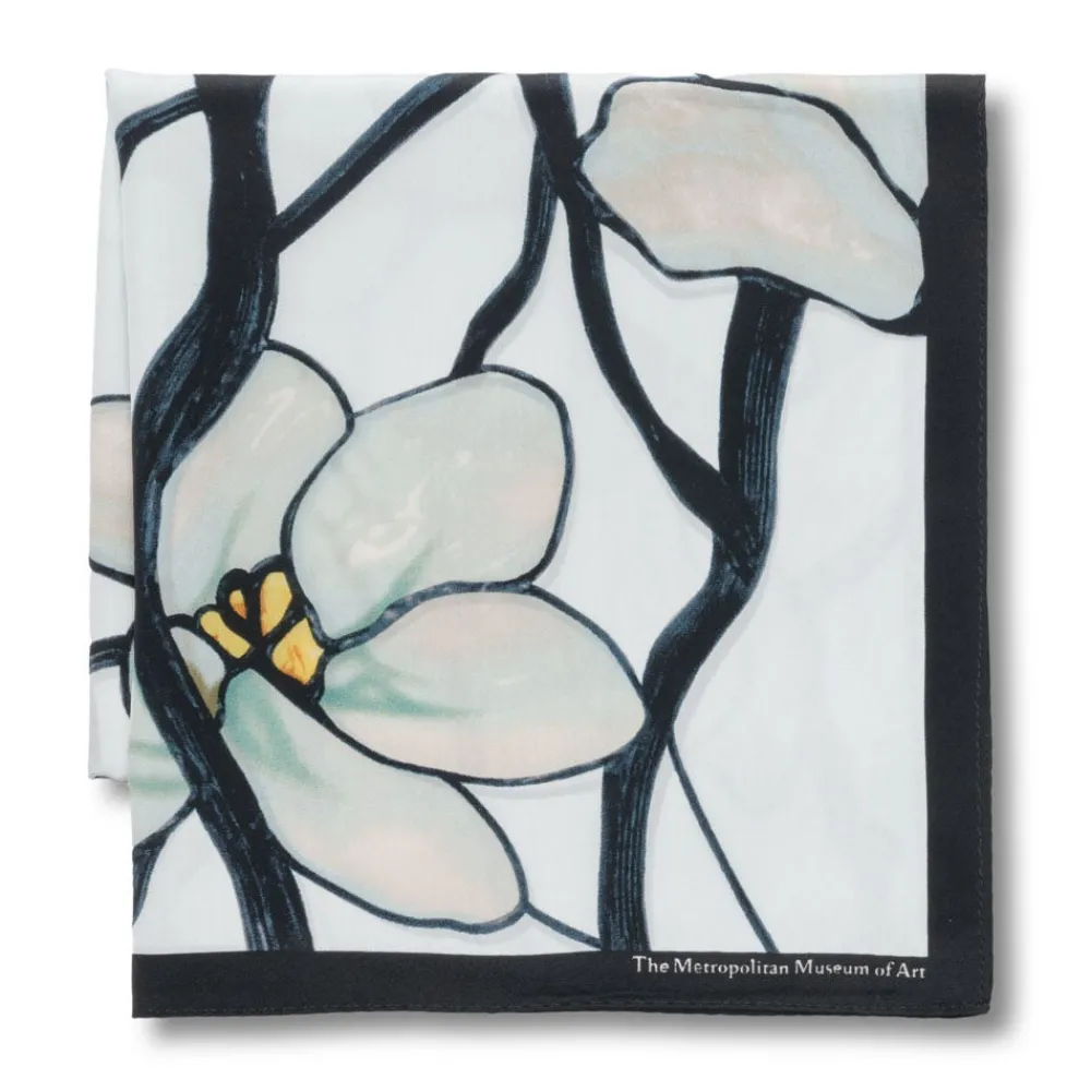 Scarves & Wraps^The Met Store Louis C. Tiffany White Magnolia Oblong Silk Scarf