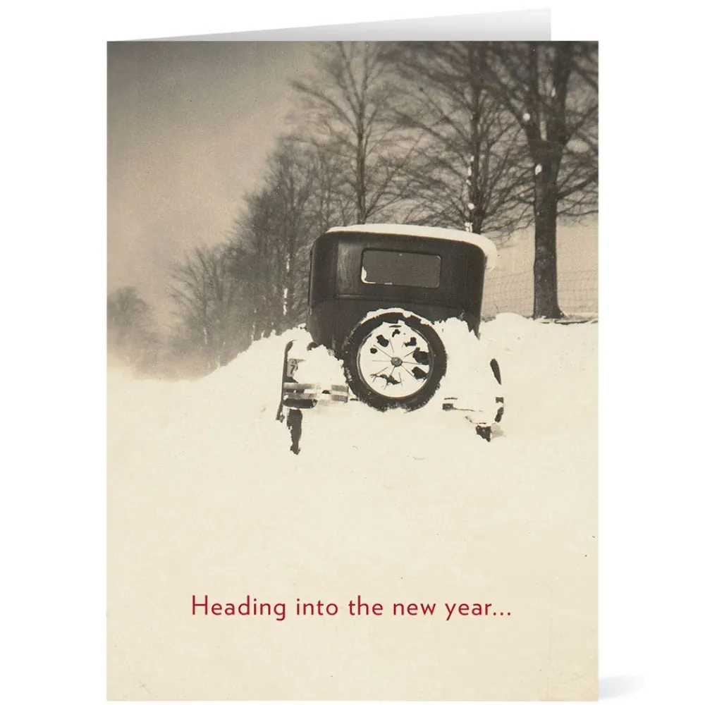 Holiday Cards^The Met Store Winter Scene with Vintage Auto Holiday Cards