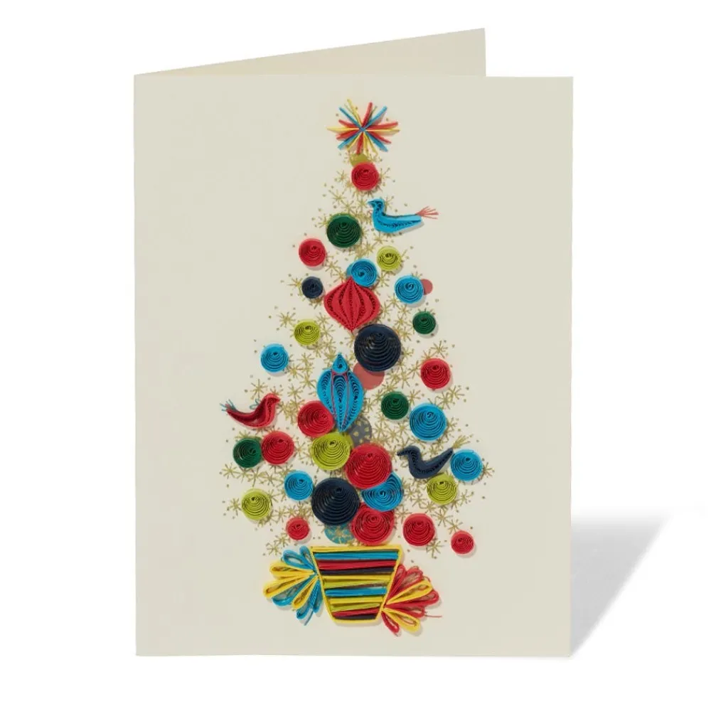 Holiday Cards^The Met Store Golden Christmas Tree Quilled Holiday Card