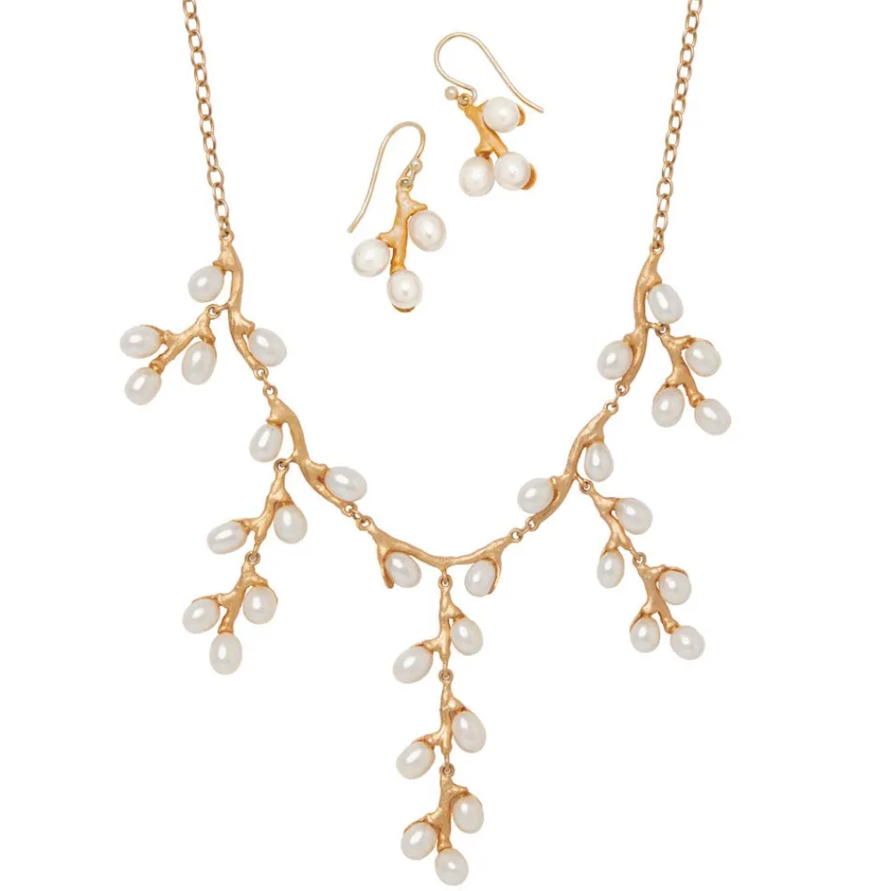 Jewelry Sets^The Met Store Willow Catkins Pearl Bib Necklace and Drop Earrings Set