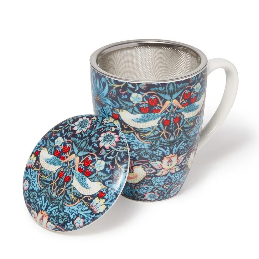 Tableware^The Met Store William Morris Strawberry Thief Covered Mug with Tea Infuser
