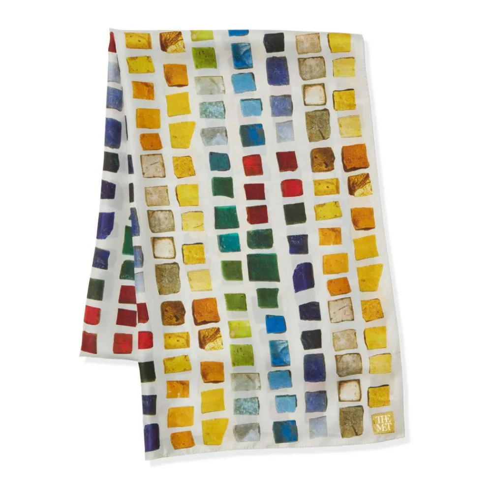 Scarves & Wraps^The Met Store Byzantine Tesserae Oblong Silk Scarf