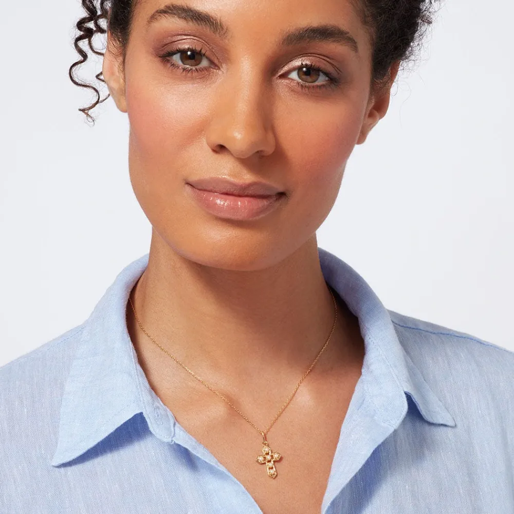 Necklaces^The Met Store Filipino Pearl Cross Pendant Necklace