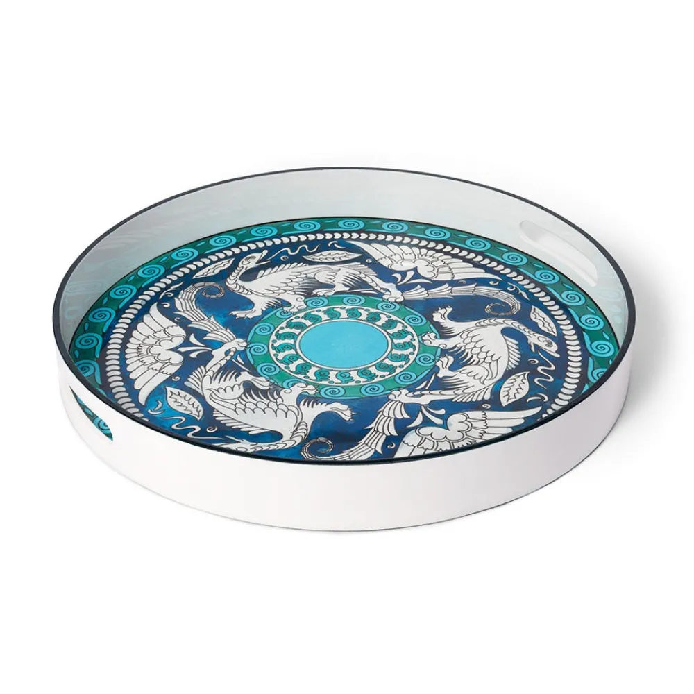 Tableware|Decorative Accents^The Met Store De Morgan Stylized Dragons Lacquer Tray