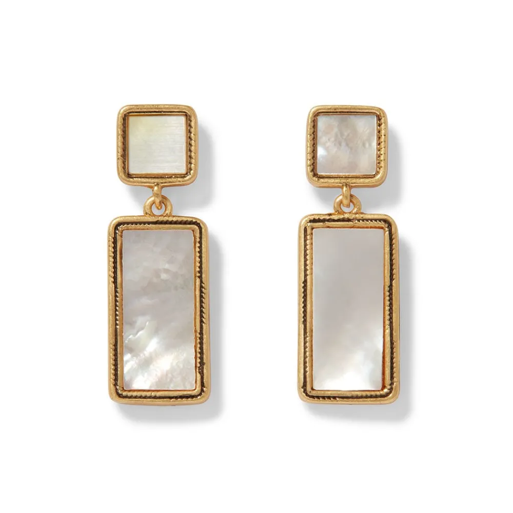 Earrings^The Met Store Mother-of-Pearl Tile Double-Drop Earrings