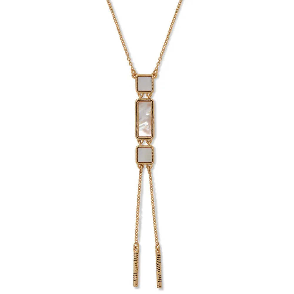 Necklaces^The Met Store Mother-of-Pearl Tile Double Lariat Necklace