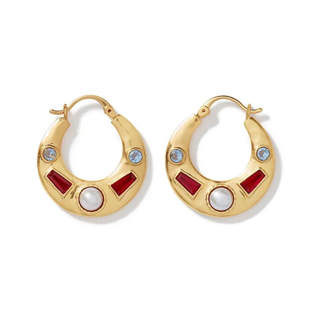 Earrings^The Met Store Medieval Stone Crescent Hoop Earrings