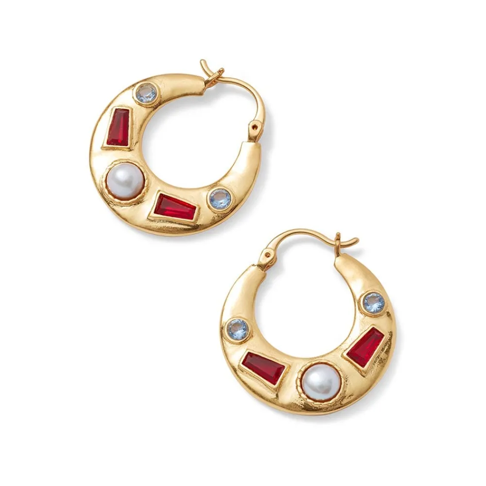 Earrings^The Met Store Medieval Stone Crescent Hoop Earrings