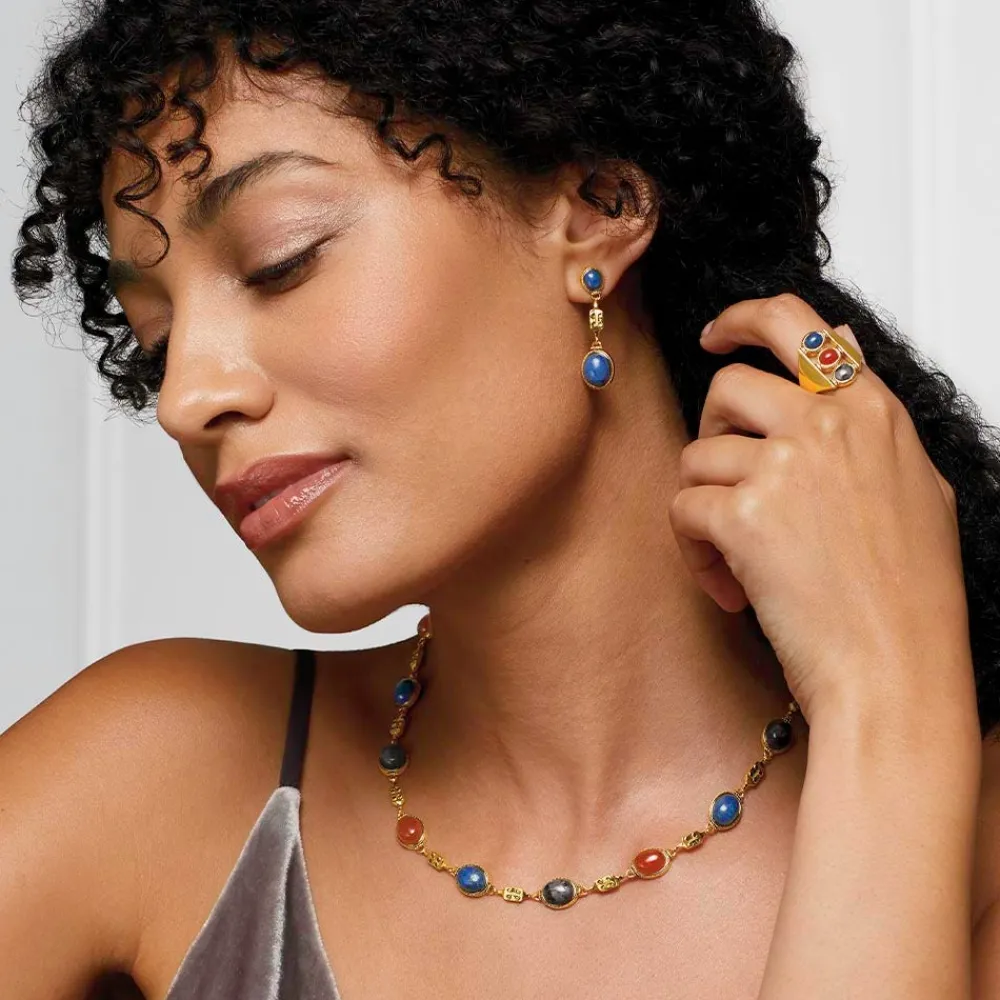 Jewelry Sets^The Met Store Ancient Gems Multistone Statement Necklace and Triple-Drop Lapis Earrings Set