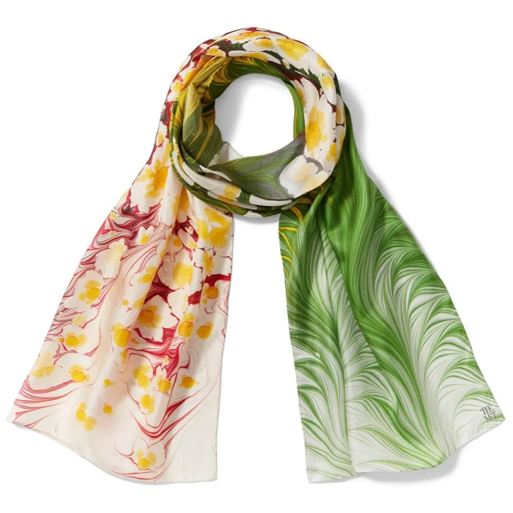 Scarves & Wraps^The Met Store Daisy Garden Marbled Paper Oblong Silk Scarf