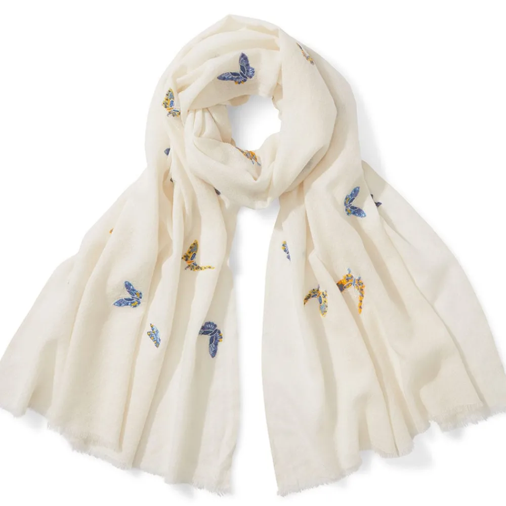 Scarves & Wraps^The Met Store Qing Embroidered Butterflies Oblong Scarf