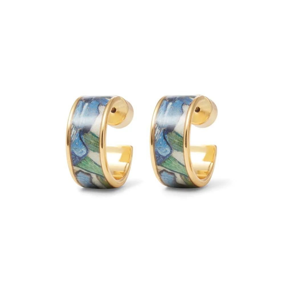 Earrings^The Met Store Van Gogh Irises Enamel Hoop Earrings