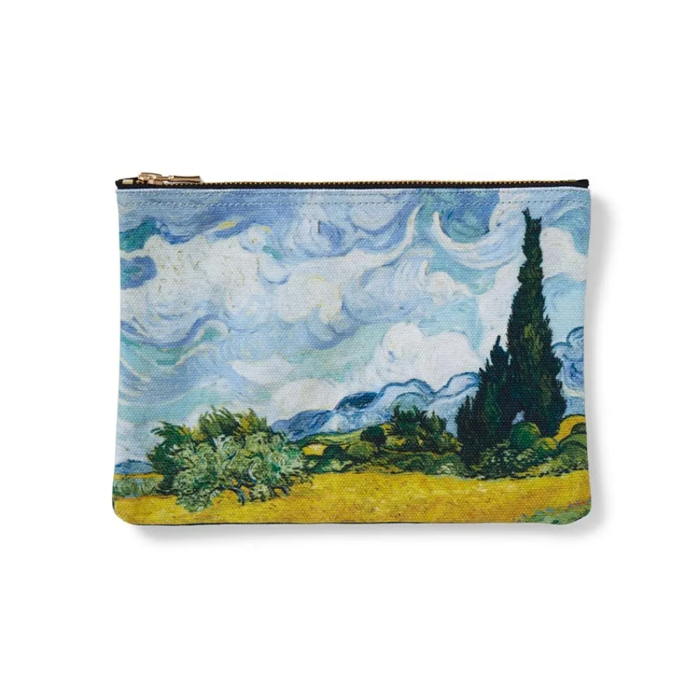 Bags^The Met Store Van Gogh Wheat Field with Cypresses Zip Pouch
