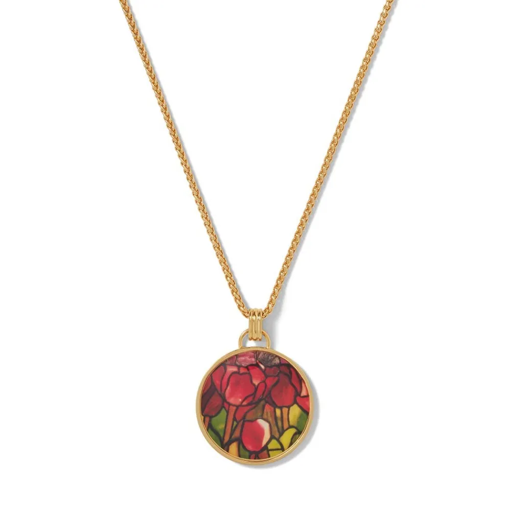 Necklaces^The Met Store Favrile Tulip Enamel Pendant Necklace