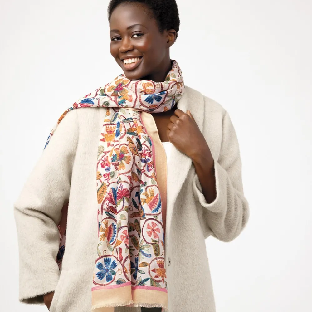 Scarves & Wraps^The Met Store British Flowering Vines Embroidered Oblong Scarf