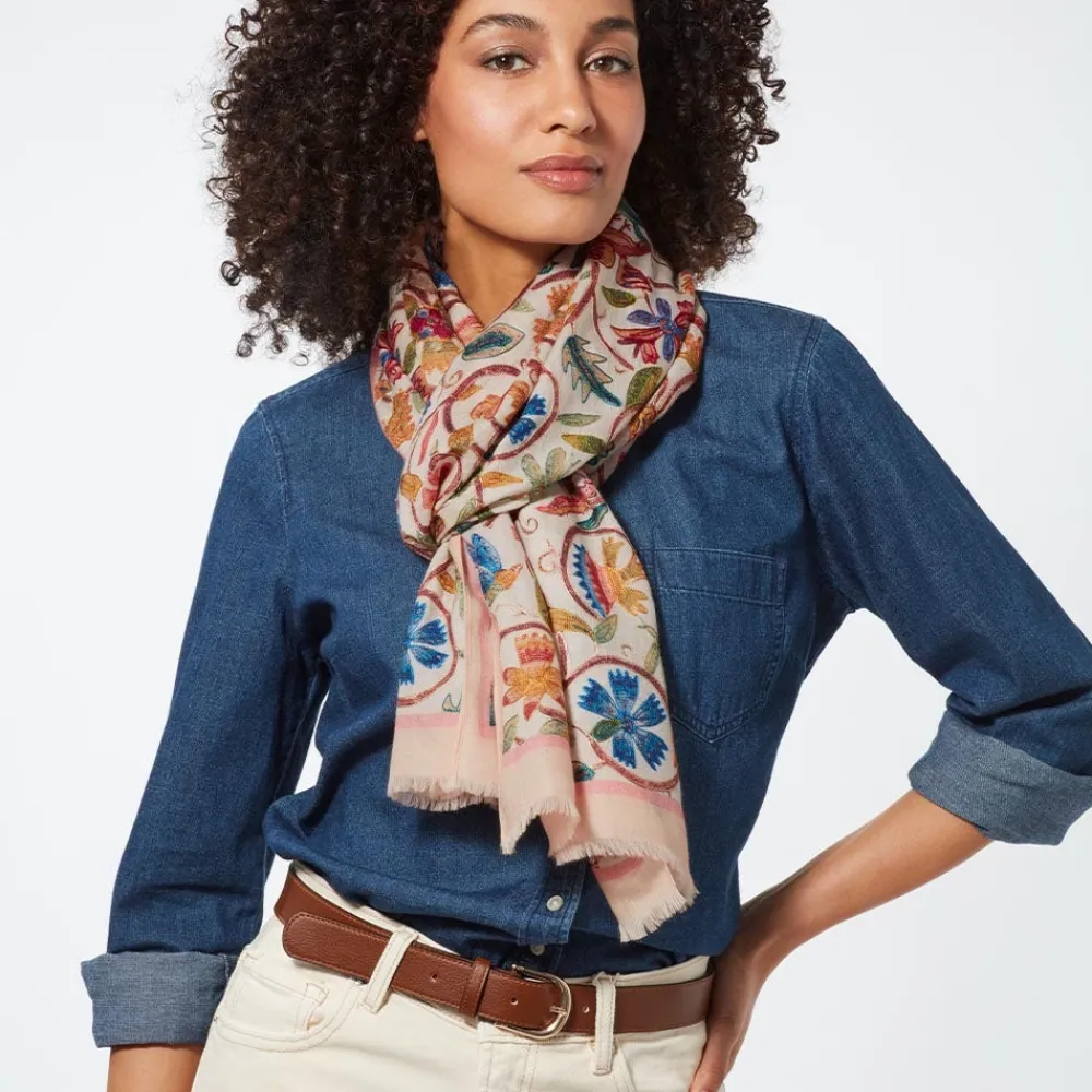 Scarves & Wraps^The Met Store British Flowering Vines Embroidered Oblong Scarf