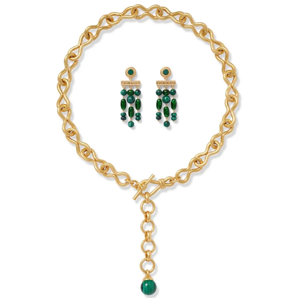 Jewelry Sets^The Met Store Roman Malachite Statement Necklace and Chandelier Earrings Set