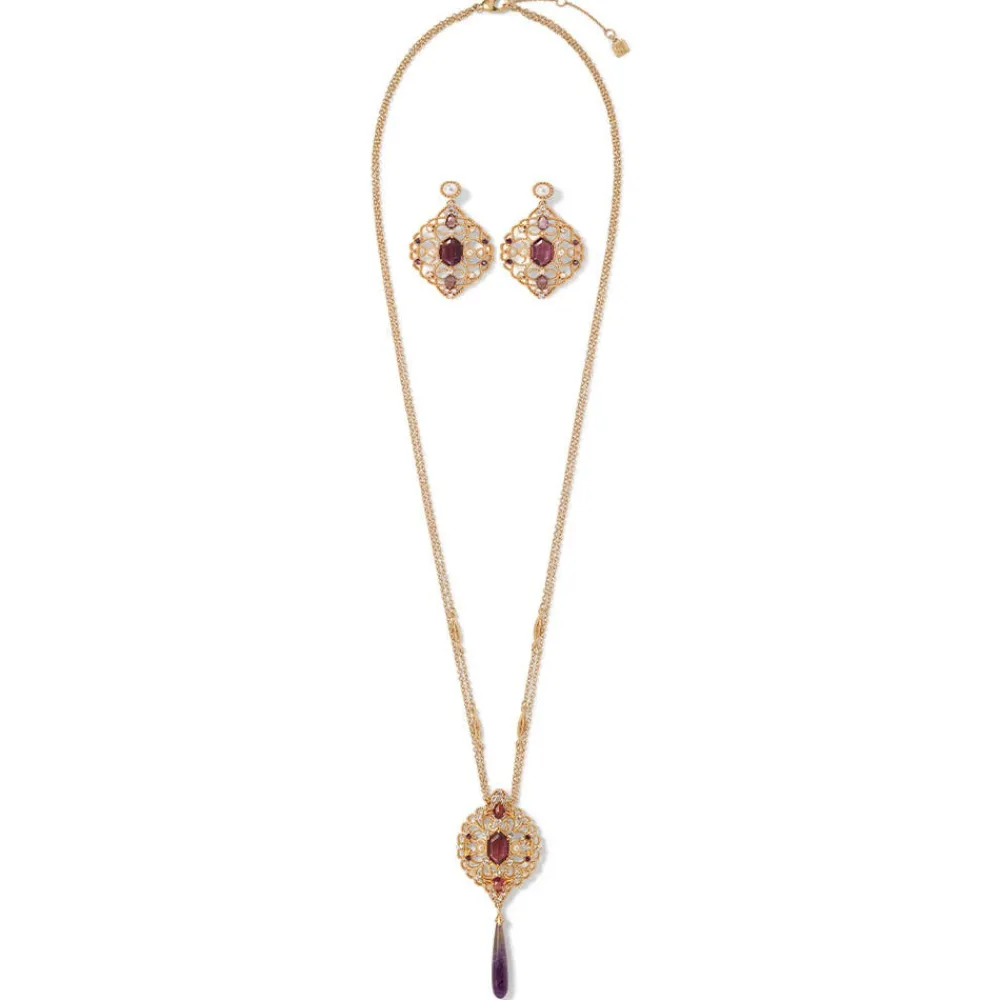 Jewelry Sets^The Met Store Turkish Amethyst Long Pendant Necklace and Statement Earrings Set