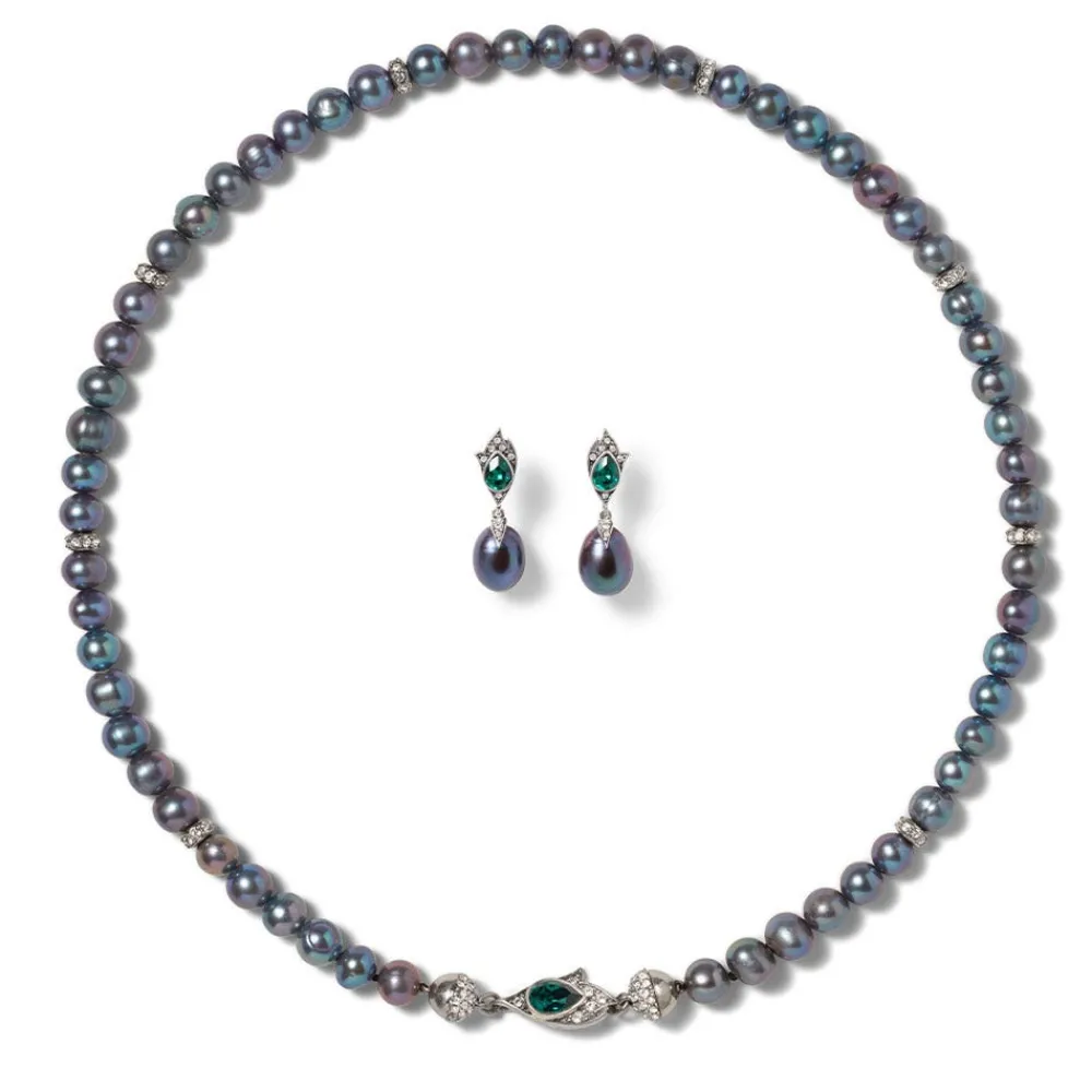 Jewelry Sets^The Met Store Chelsea Peacock Pearl Necklace and Drop Earrings Set