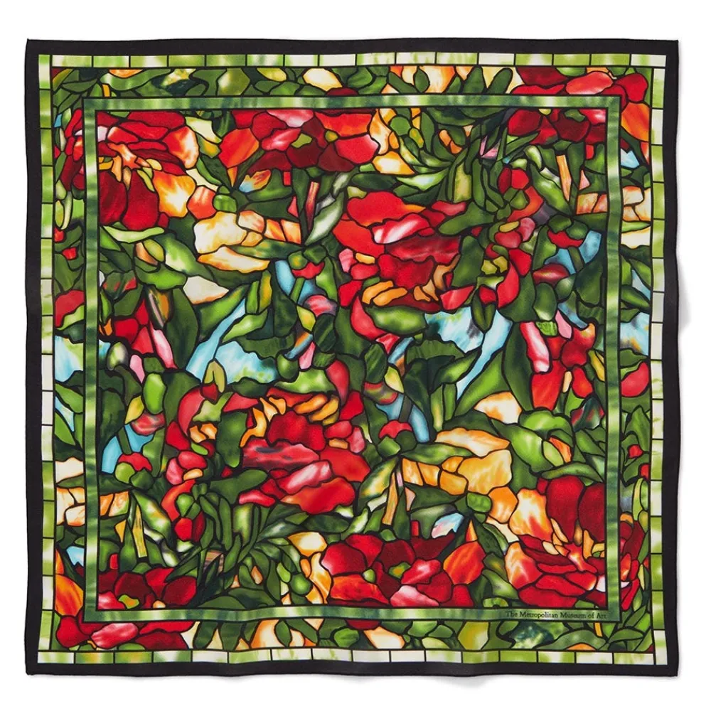Scarves & Wraps^The Met Store Louis C. Tiffany Peonies Silk Neckerchief