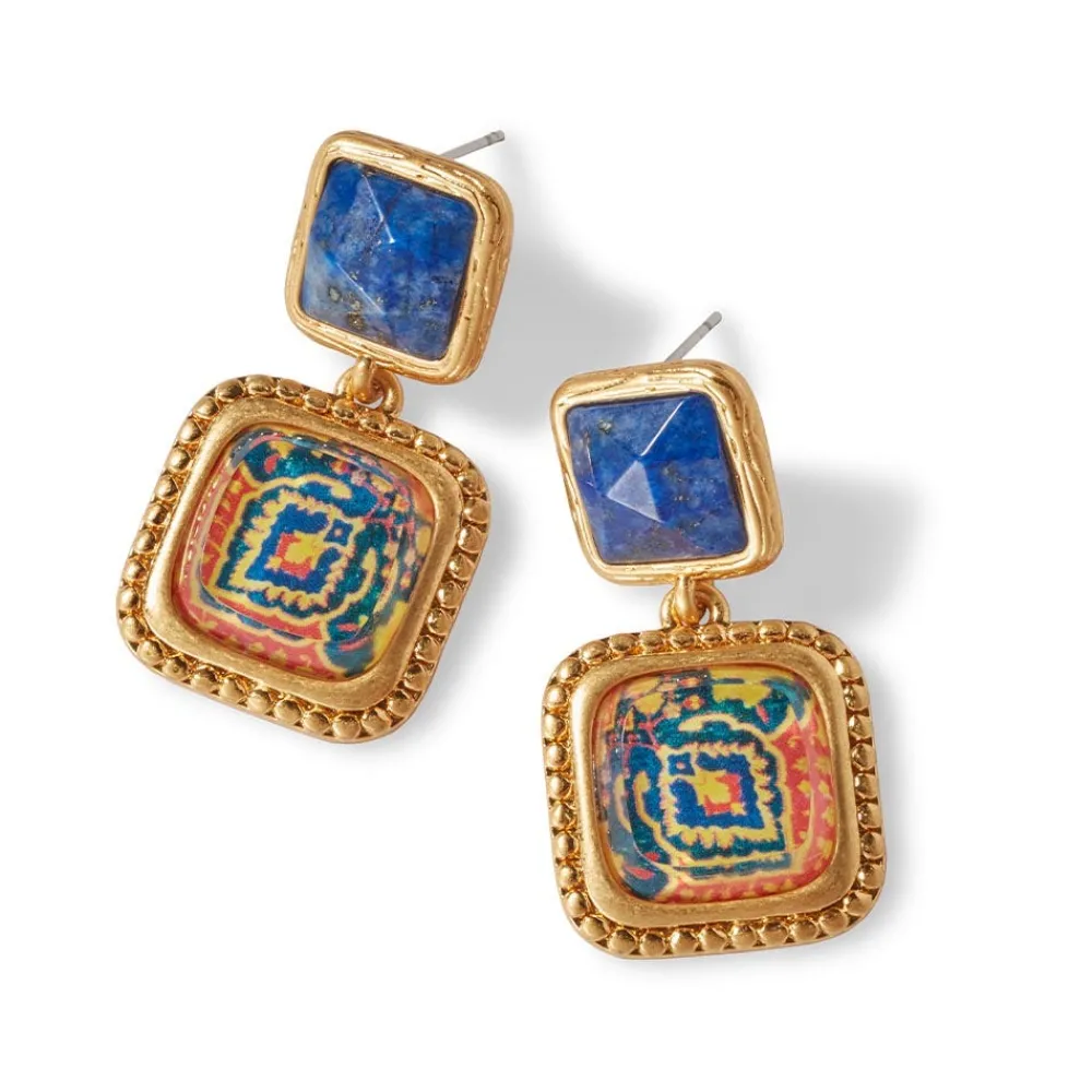 Earrings^The Met Store Kashan Carpet Square Drop Earrings