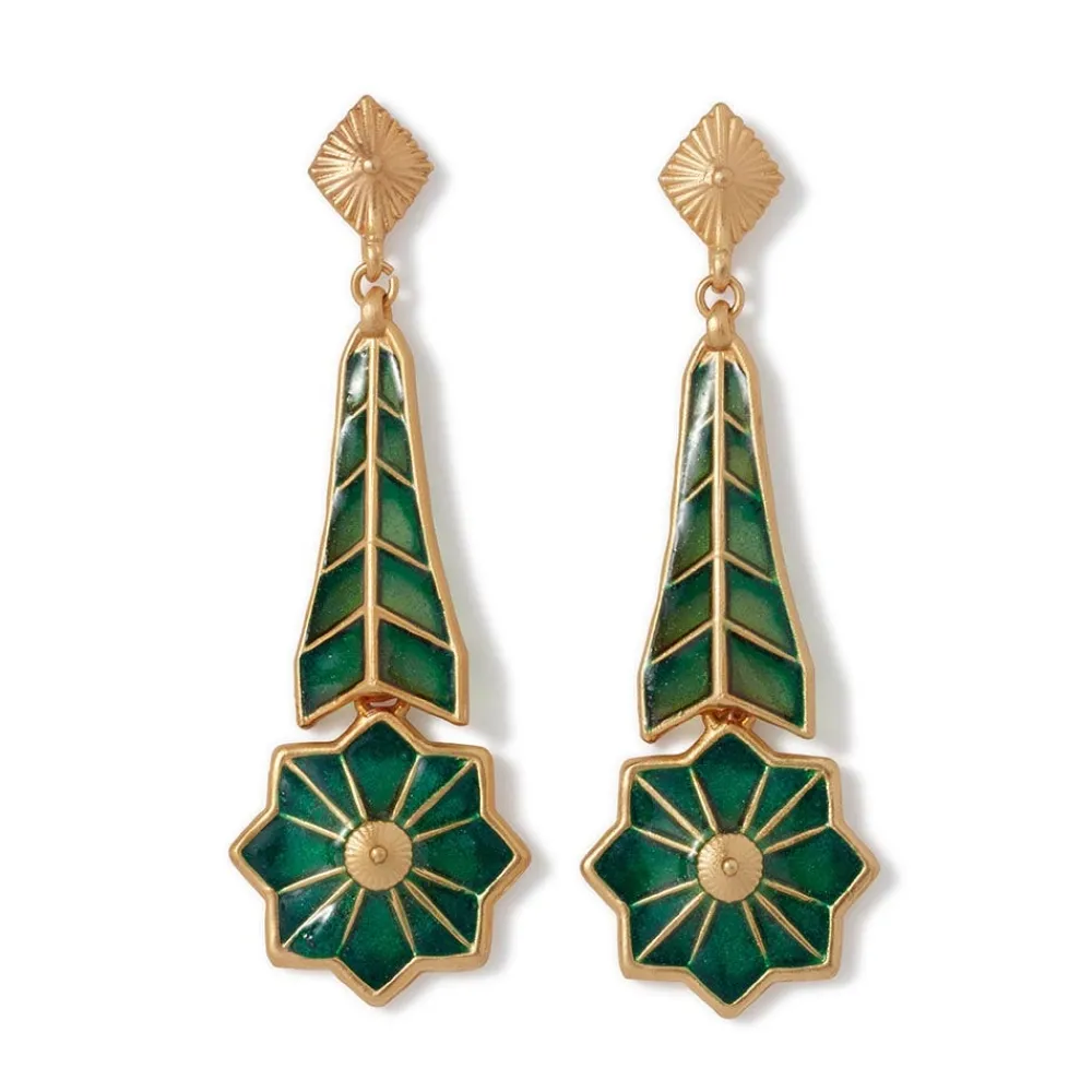 Earrings^The Met Store Lotus Pagoda Plique-à-Jour Long Drop Earrings