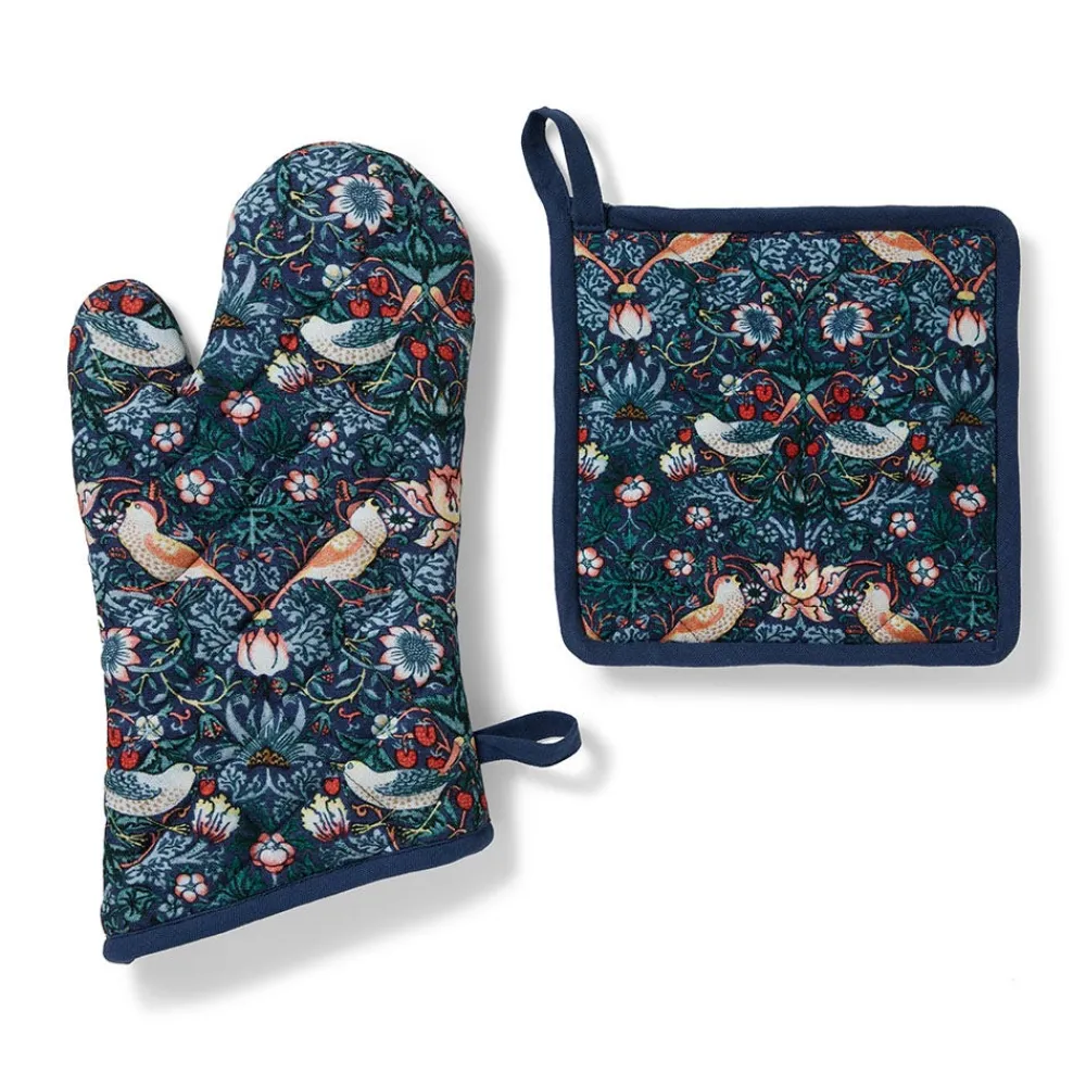 Tableware^The Met Store William Morris Strawberry Thief Pot Holder and Oven Mitt Set