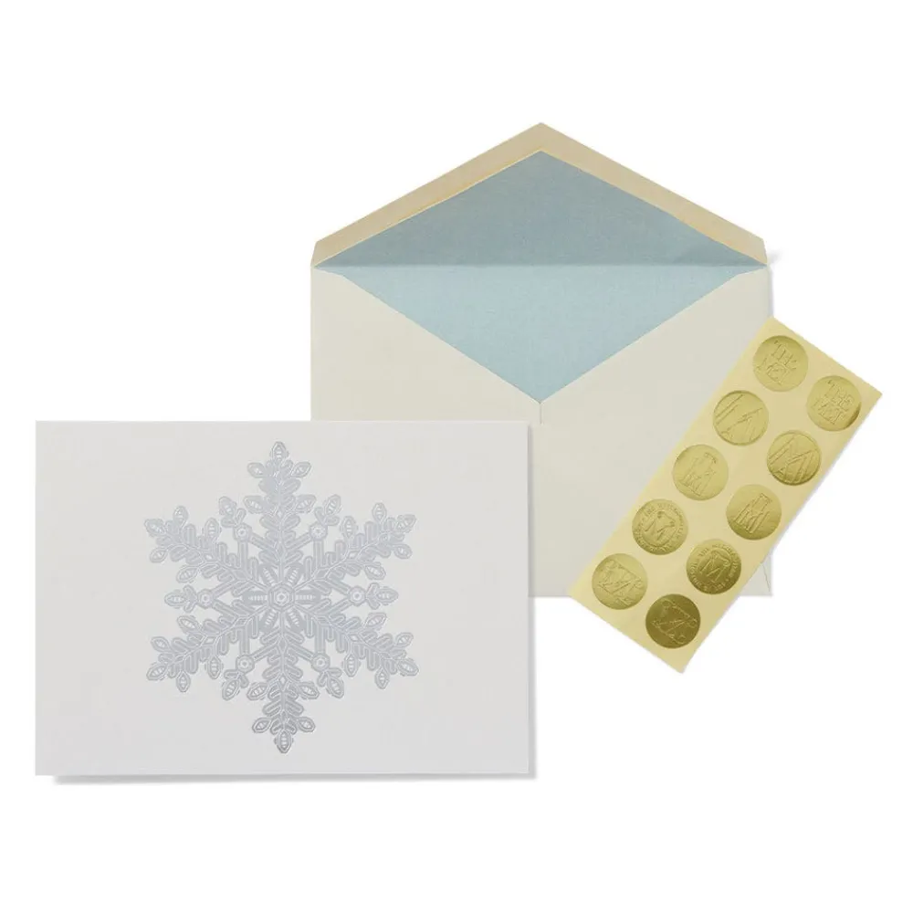 Holiday Cards^The Met Store Bentley: Snow Crystal Fine Holiday Cards with Lined Envelopes and Foil Seals