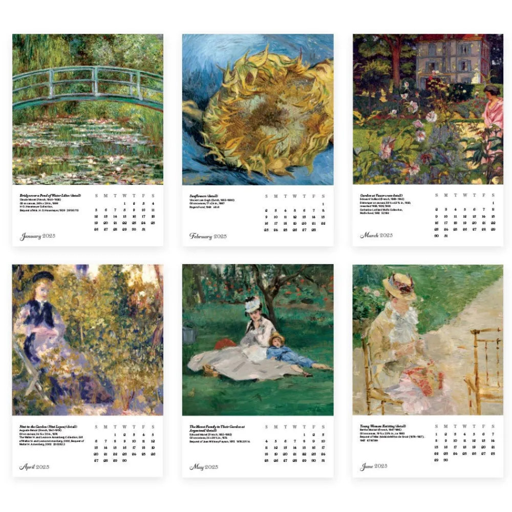Calendars^The Met Store Impressionism Gardens Plexiglass Calendar Refill 2025