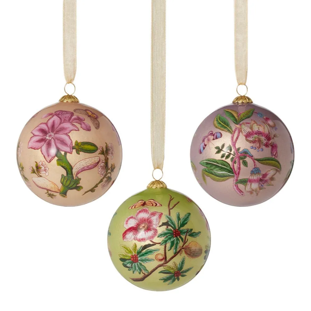 Ornaments^The Met Store Chelsea Botanicals Hand-Painted Glass Ornament Set