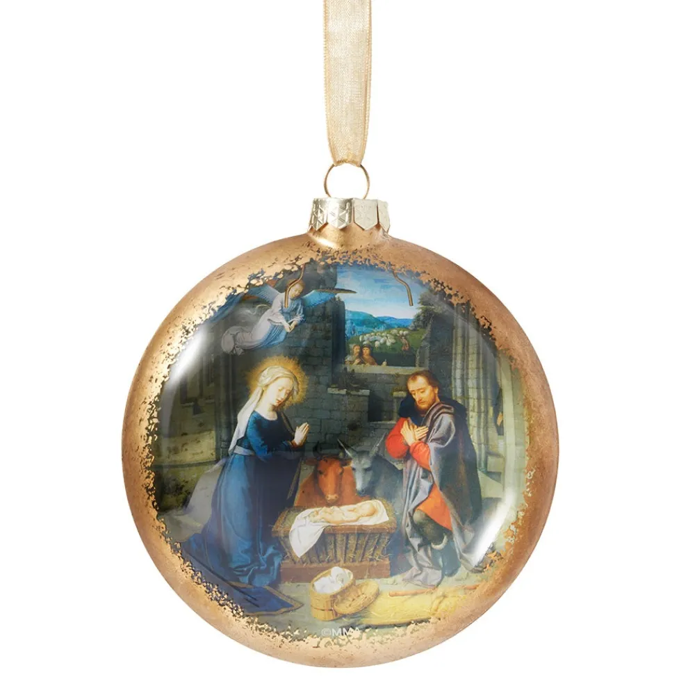 Ornaments^The Met Store Gerard David Nativity Scene Glass Disc Ornament