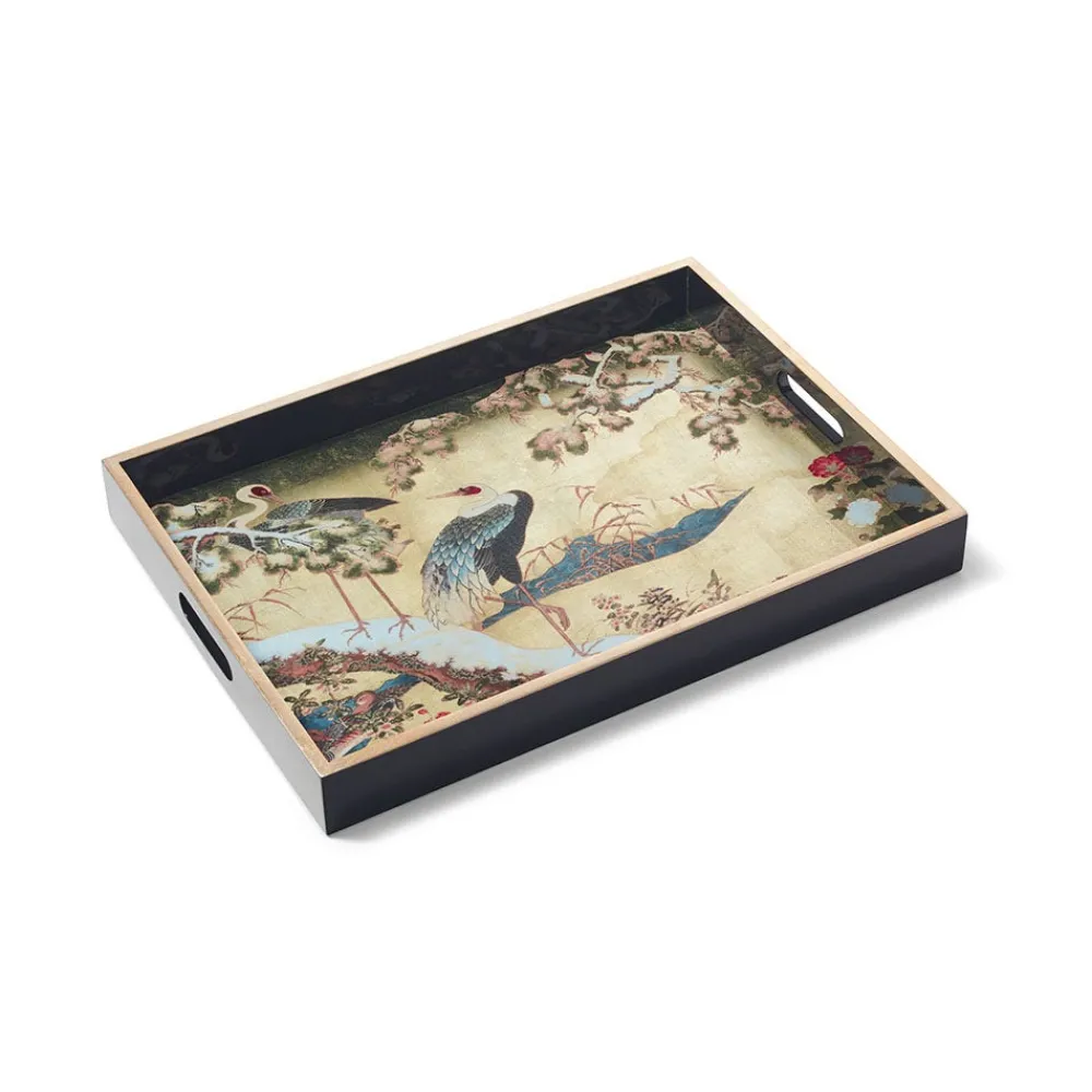 Tableware|Decorative Accents^The Met Store Momoyama Cranes and Flowers Lacquer Tray