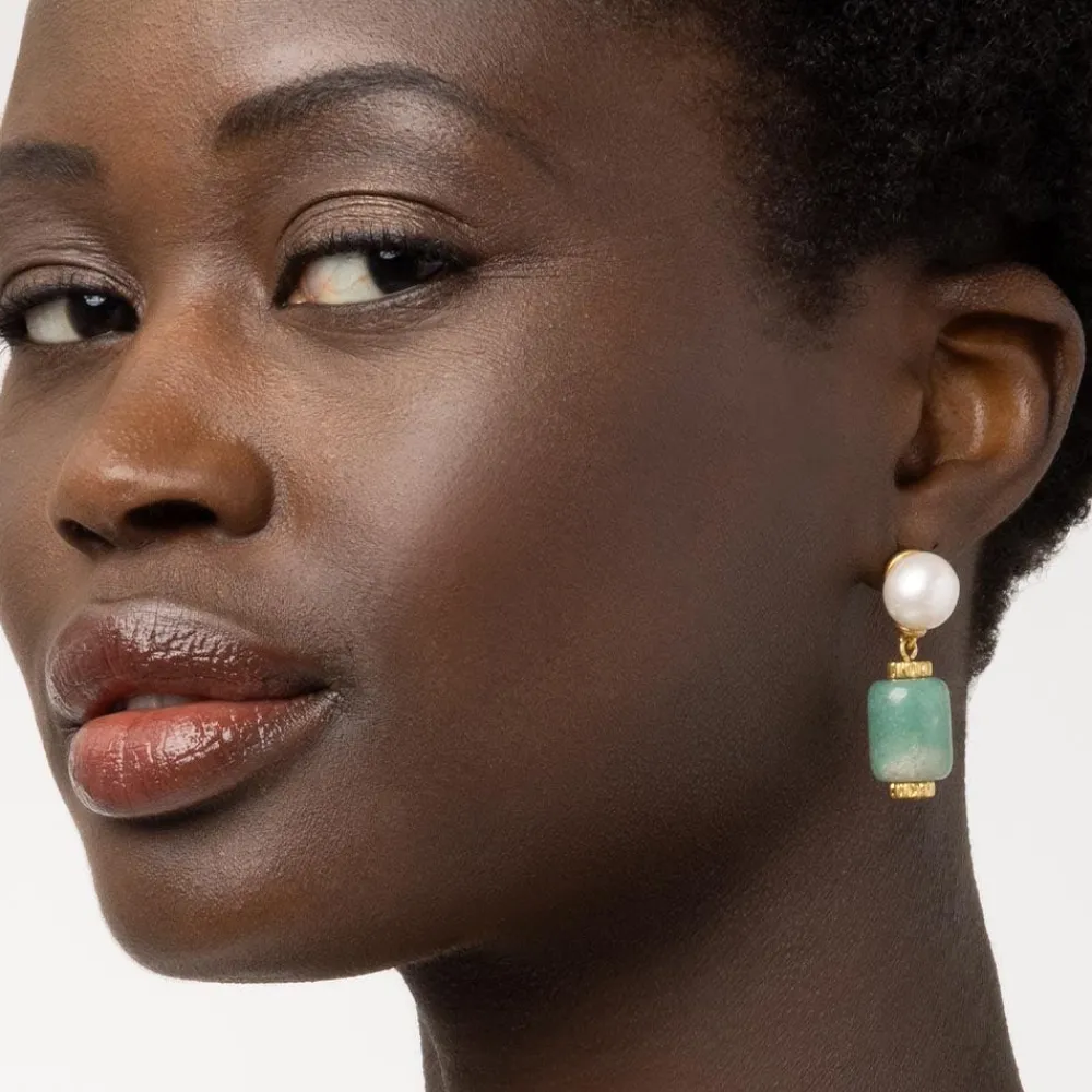 Earrings^The Met Store Karavas Gems Aventurine and Pearl Drop Earrings