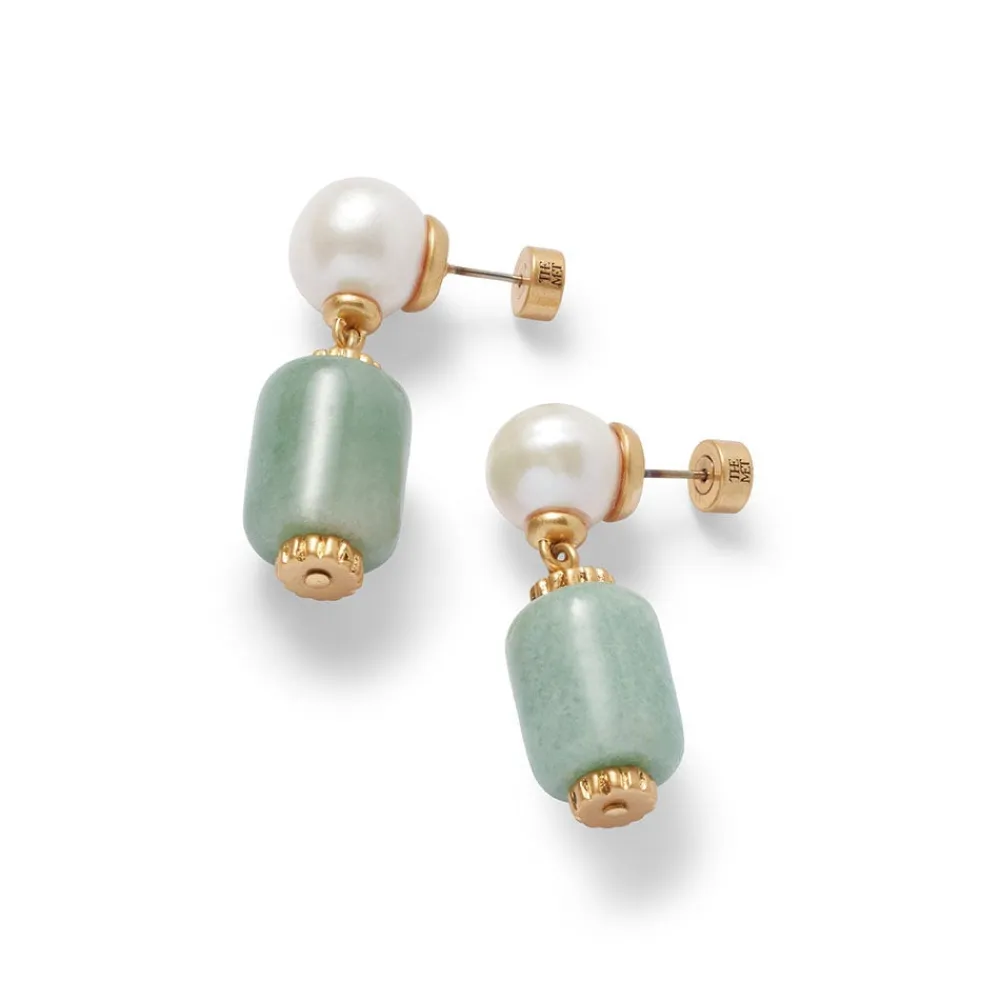 Jewelry Sets^The Met Store Karavas Gems Large-Bead Aventurine and Pearl Necklace and Drop Earrings Set