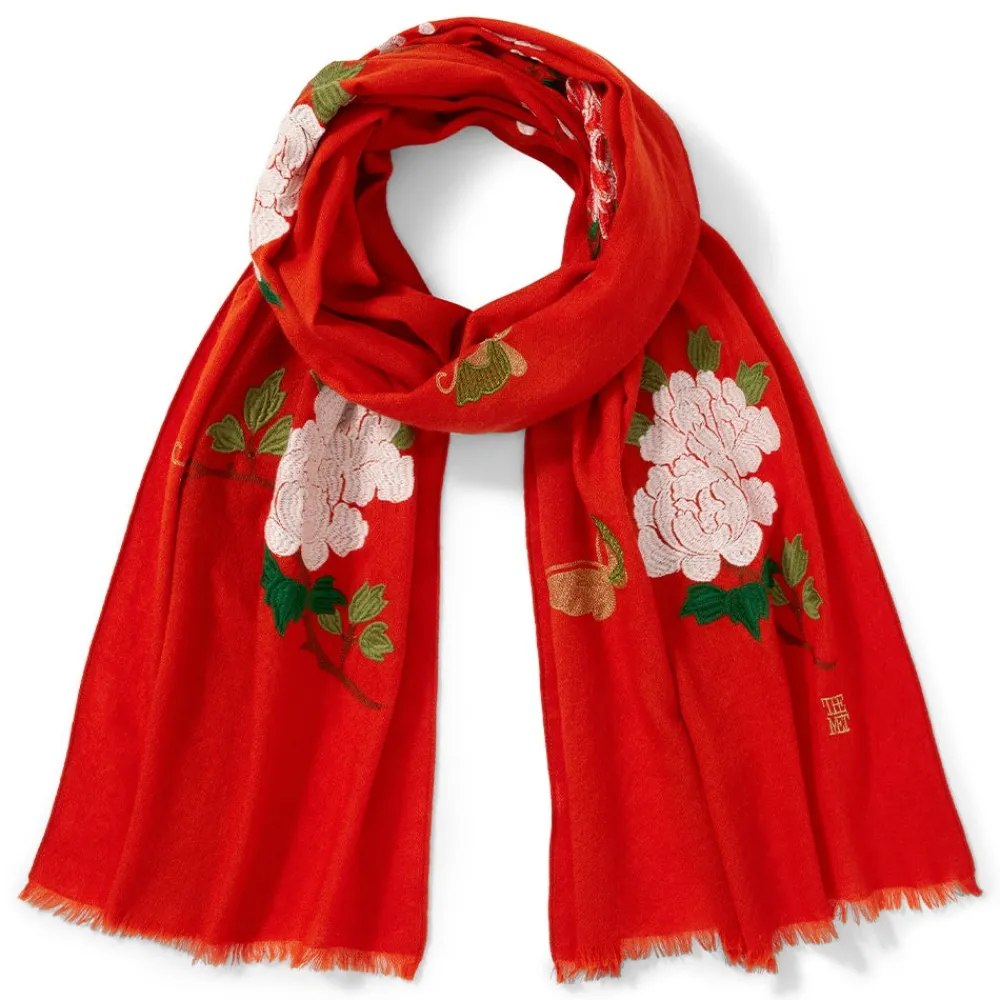 Scarves & Wraps^The Met Store Edo Blossoms and Butterflies Embroidered Shawl