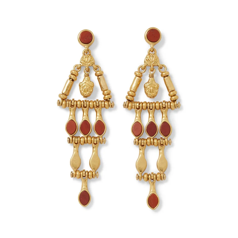 Earrings^The Met Store Egyptian Nefer Amulet Red Jasper Chandelier Earrings