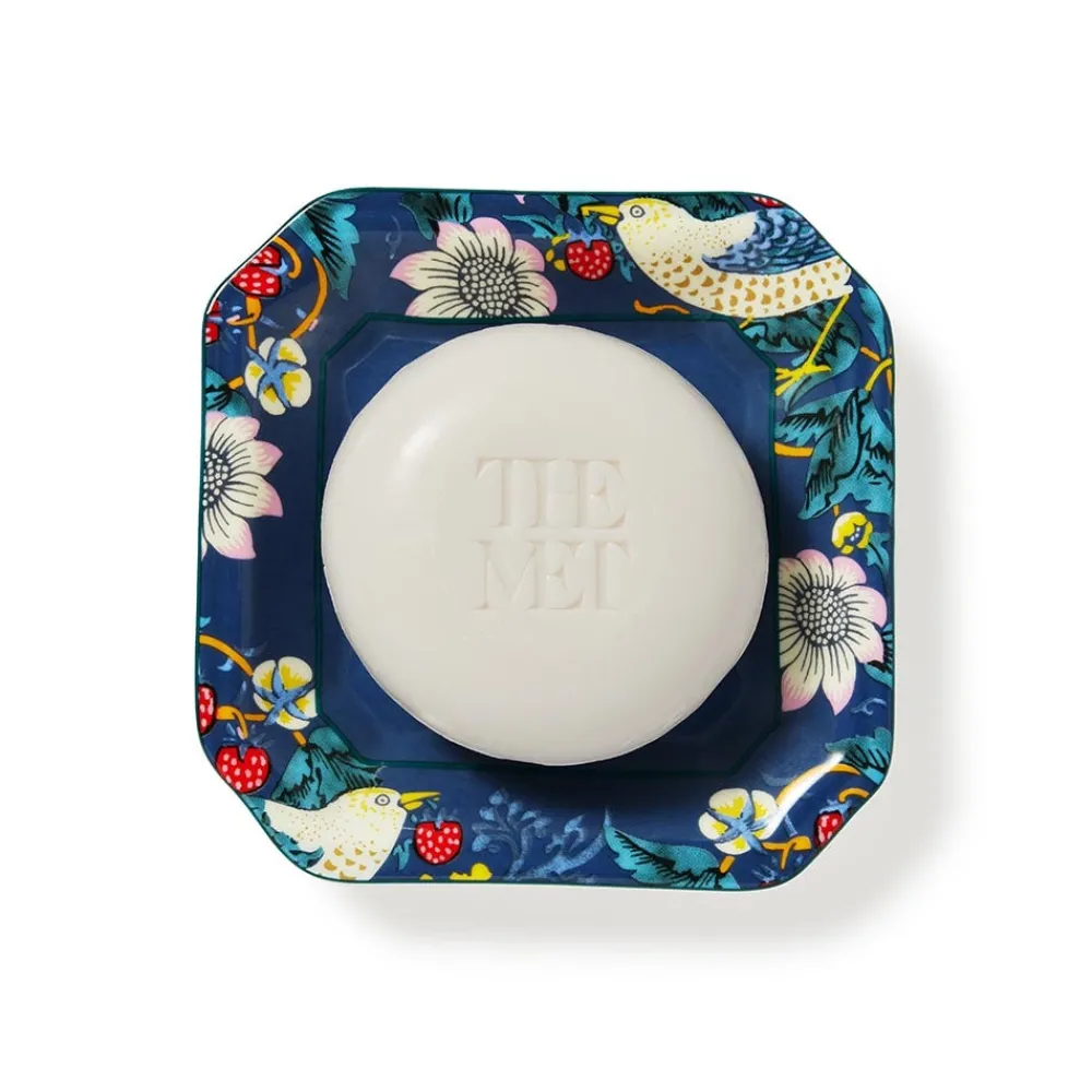 Decorative Accents^The Met Store William Morris Strawberry Thief Scented Soap and Porcelain Dish Gift Set