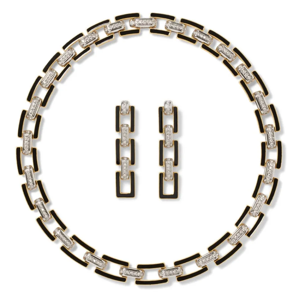 Jewelry Sets^The Met Store European Buckle Enamel Collar Necklace and Drop Earrings Set