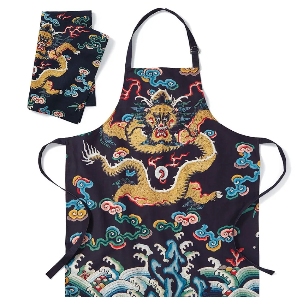 Tableware^The Met Store Chinese Dragon Rank Badge Apron and Tea Towel Set