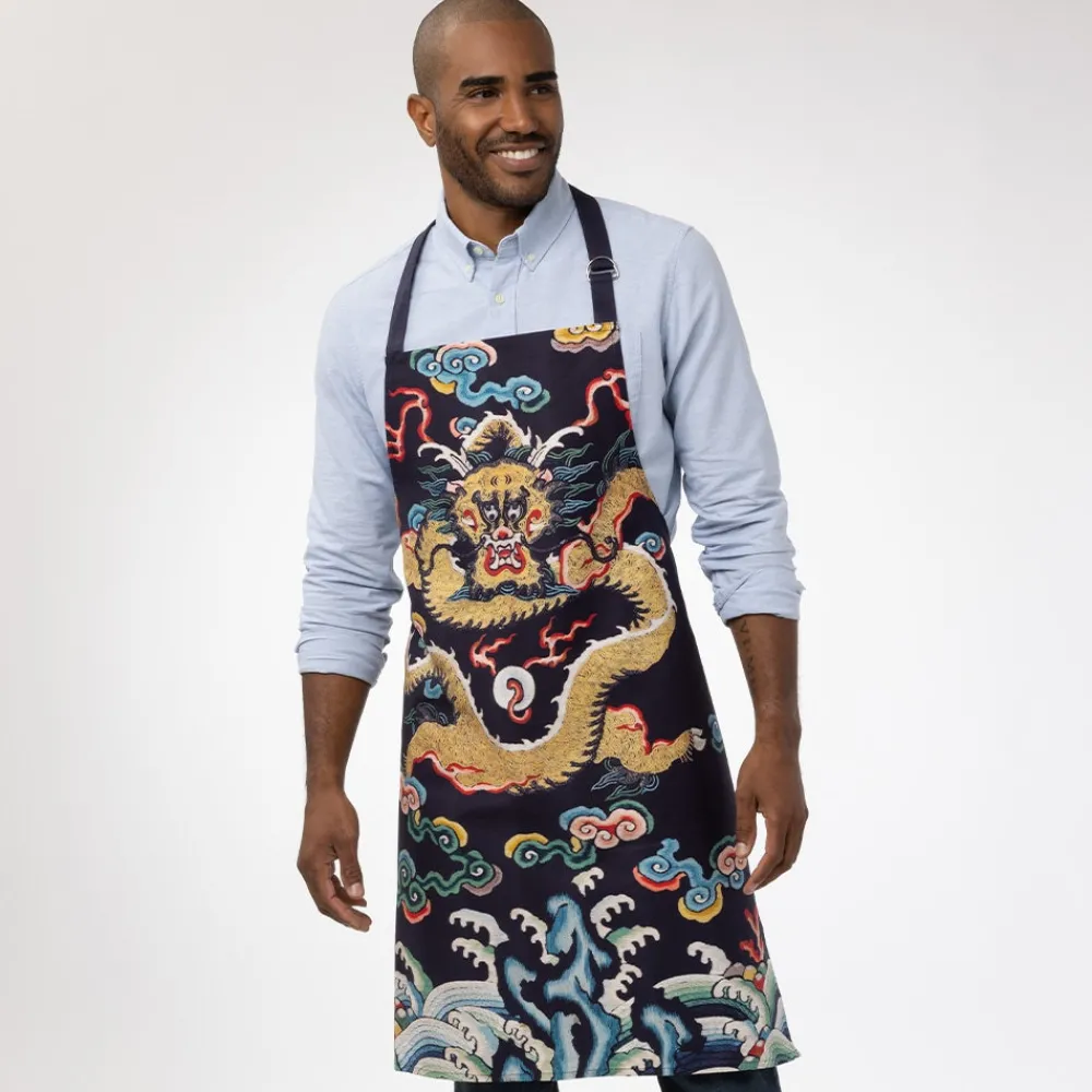 Tableware^The Met Store Chinese Dragon Rank Badge Apron and Tea Towel Set